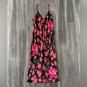 L'Agence Jodie Rose-print Silk Slip Midi Dress | Size 6